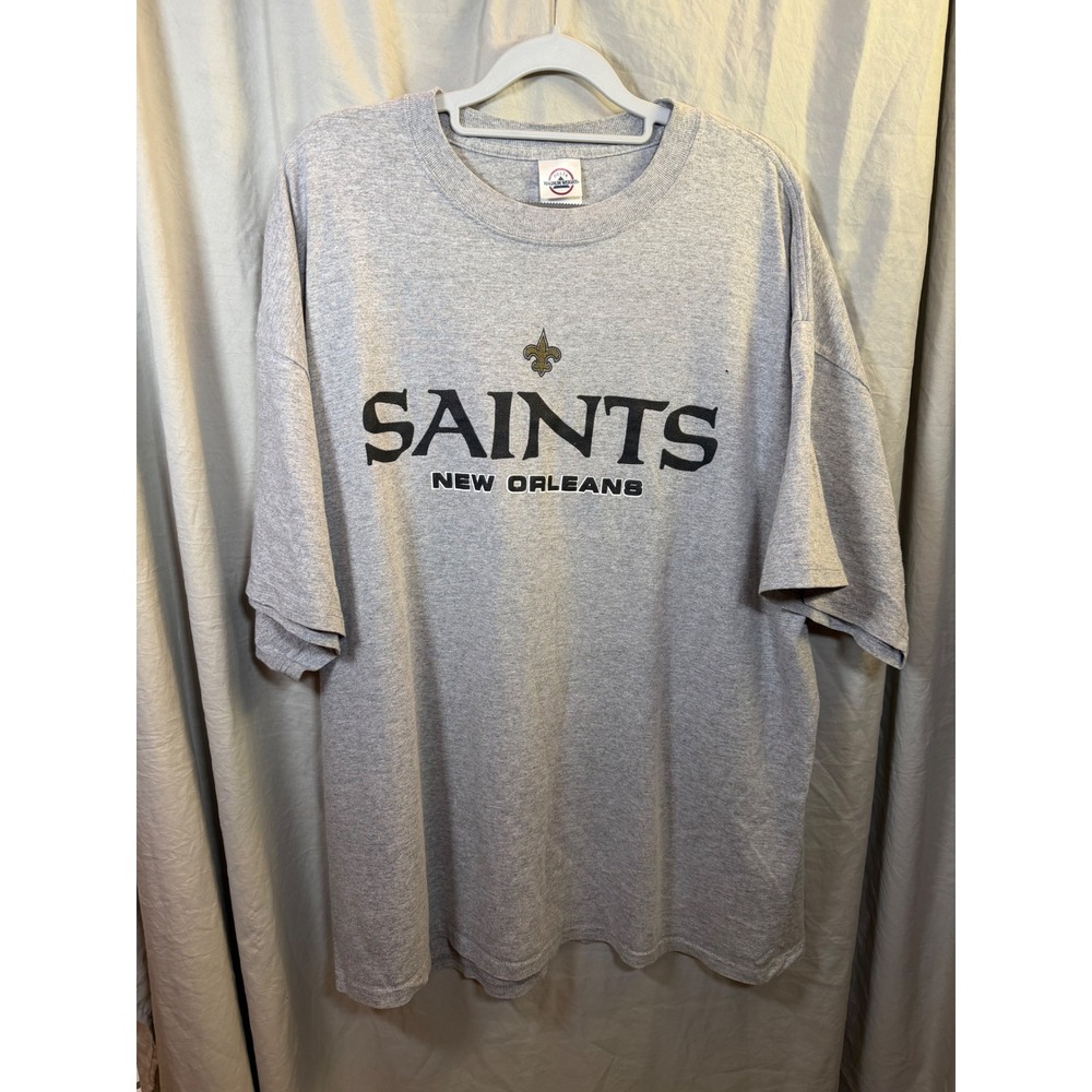Delta Magnum Weight New Orleans Saints T-Shirt Gray Mens 2XL NFL Football Tee